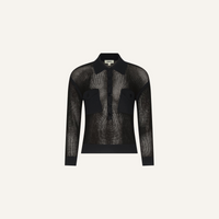 L'Agence Carine Pointelle Collared Sweater - Black