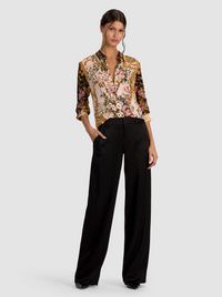 Alice + Olivia Willa Placket Top True Grandeur