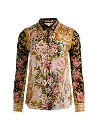 Alice + Olivia Willa Placket Top True Grandeur