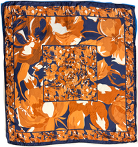 Silk Scarf With Minimalist Floral Print