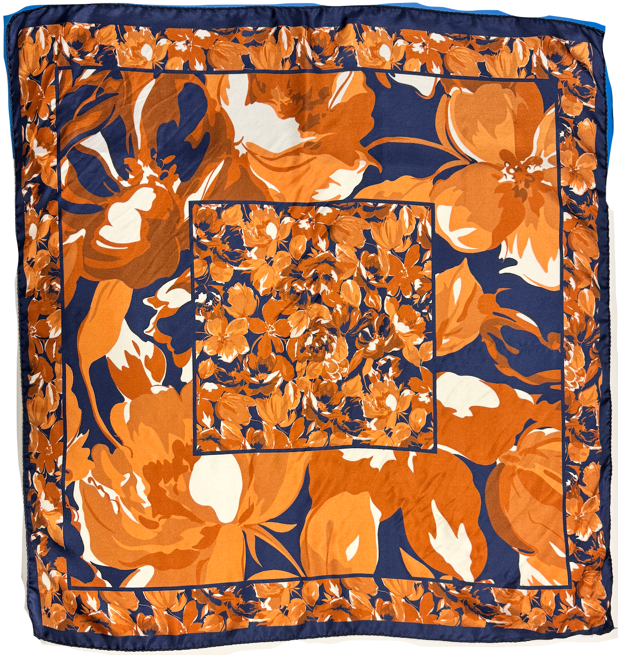 Silk Scarf With Minimalist Floral Print
