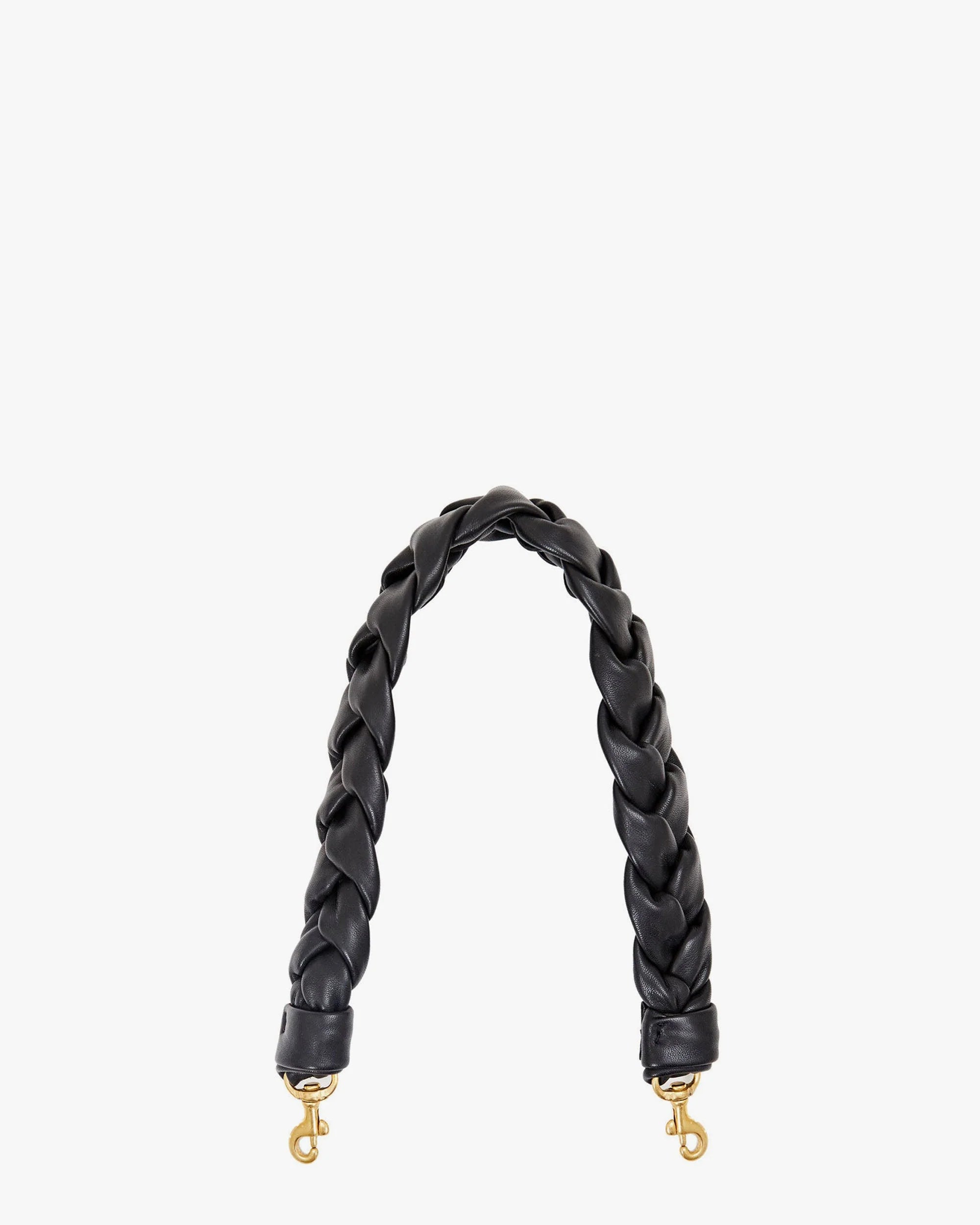 Clare V Shoulder Strap Black Braided Nappa