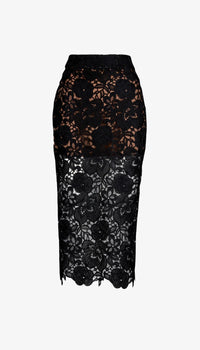 Smythe Lace Pencil Skirt Black