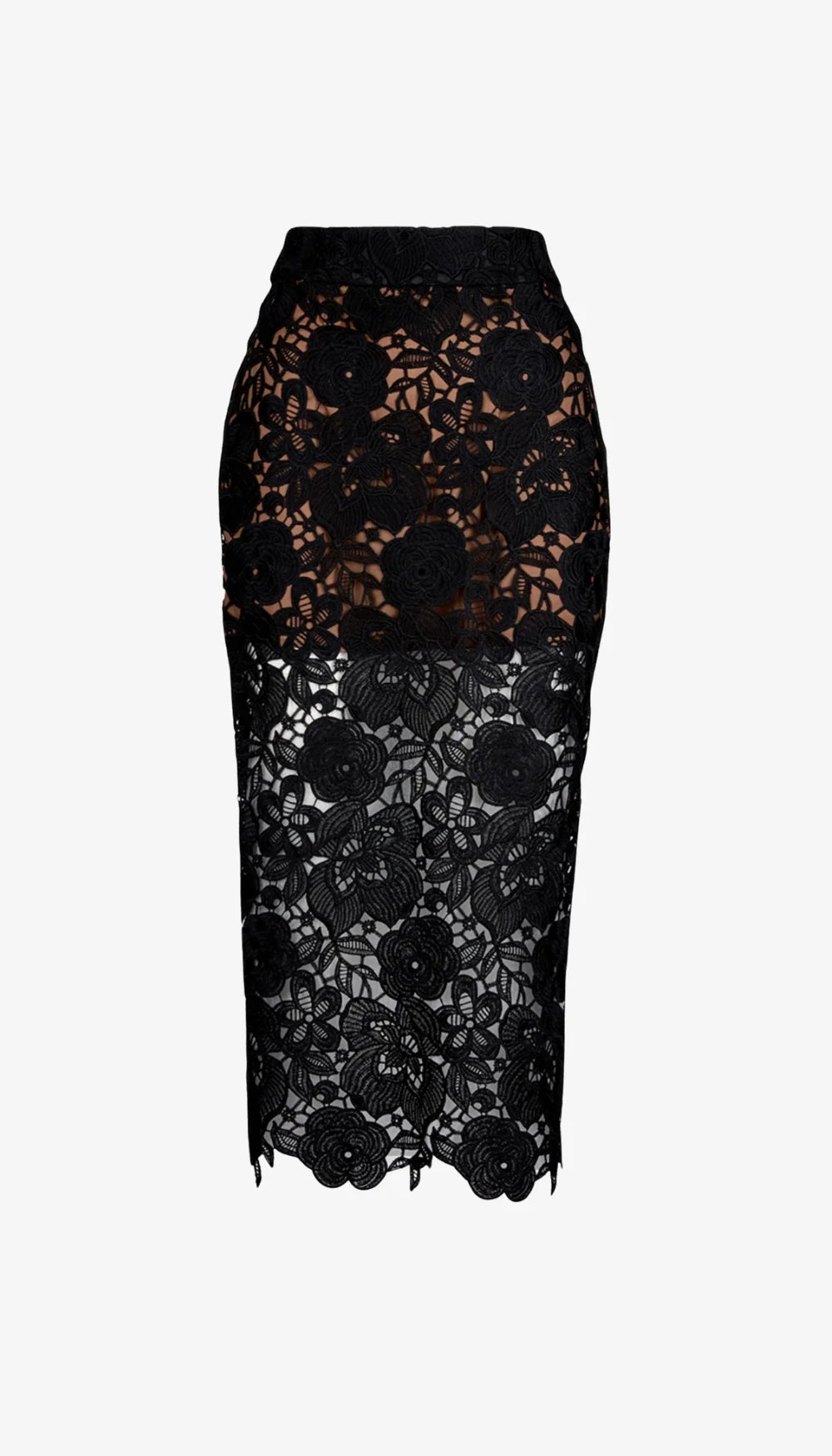 Smythe Lace Pencil Skirt Black
