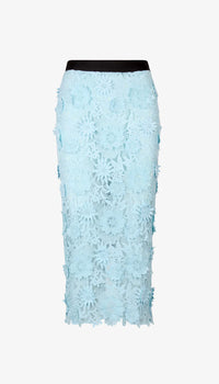 Smythe Applique Pencil Skirt Blue