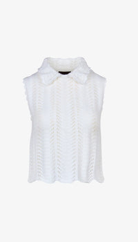 Smythe Club Collar Crochet Tank White