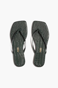 Tkees Square Toe Lily Sandals Emerald Croc