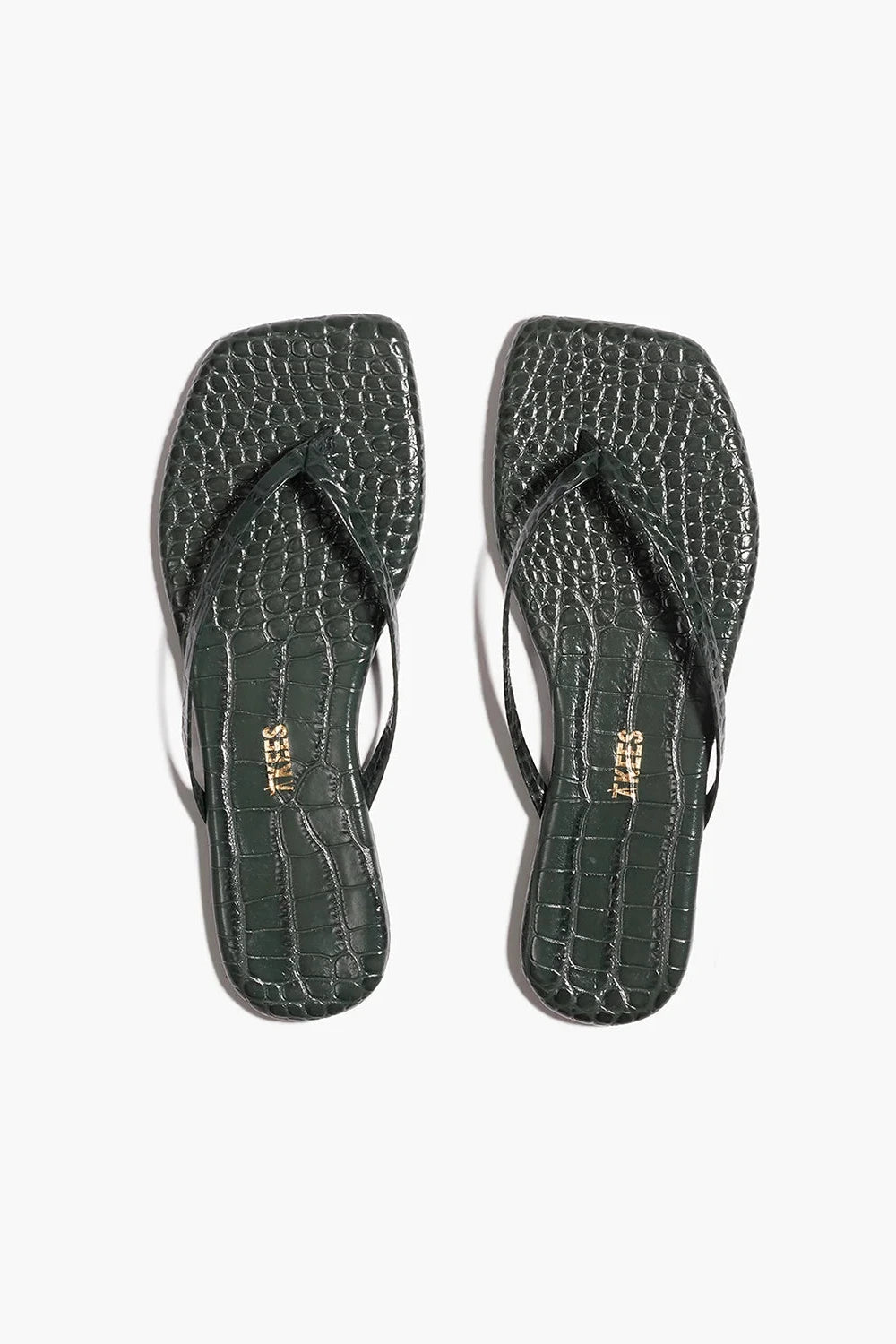 Tkees Square Toe Lily Sandals Emerald Croc