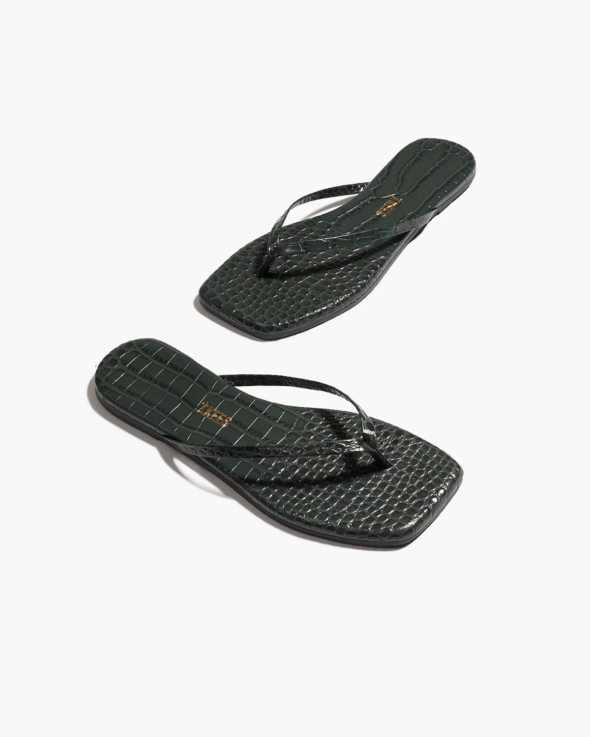 Tkees Square Toe Lily Sandals Emerald Croc