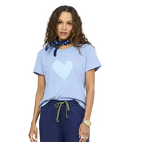 Kerri Rosenthal Suke Imperfect Heart Tee Denim-Mid Blue