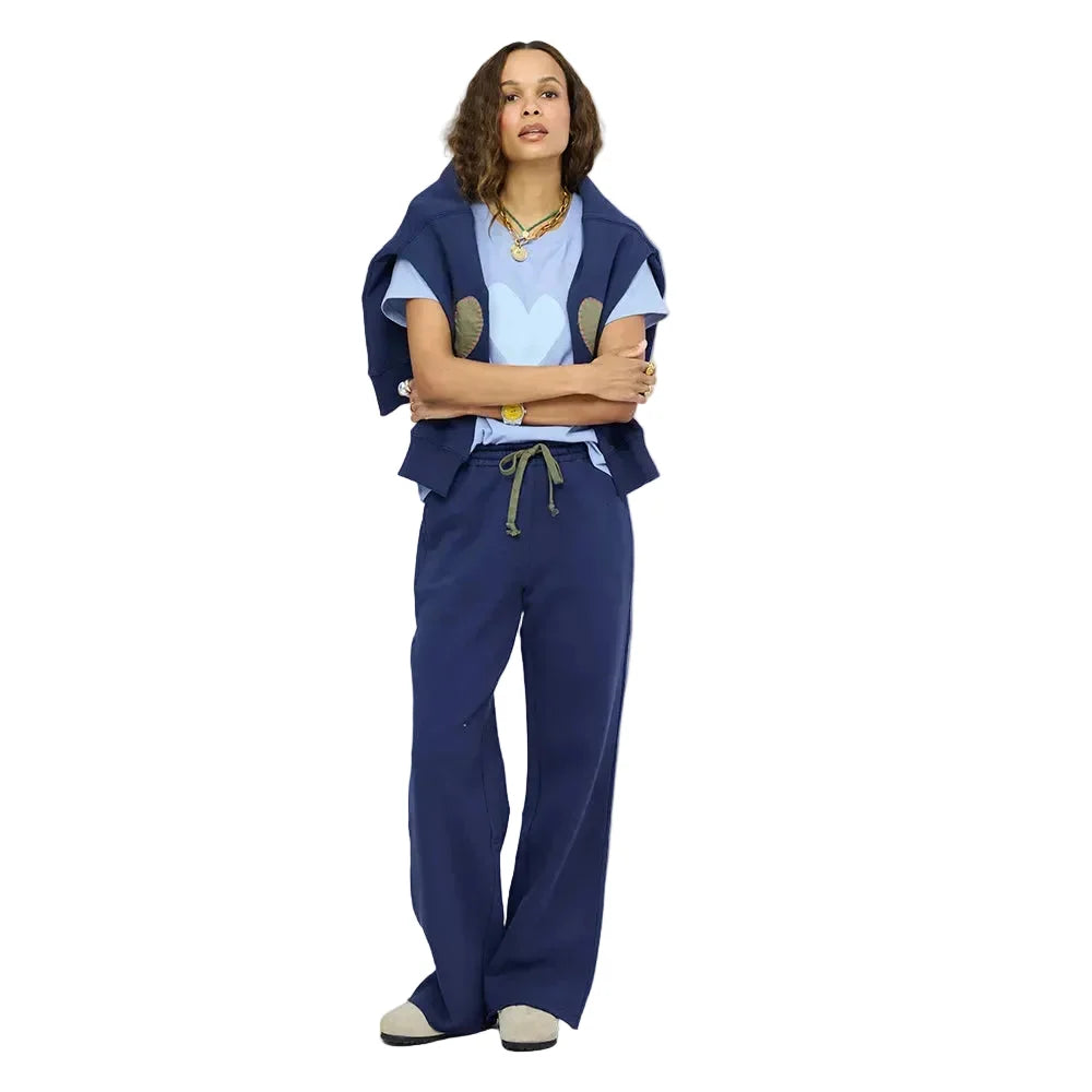 Kerri Rosenthal Suke Imperfect Heart Tee Denim-Mid Blue