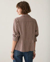 Summum Blouse Two Tone Stripe - Dark Burgundy