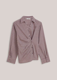 Summum Blouse Two Tone Stripe - Dark Burgundy