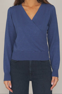 Twinset en maille à manches longues, bleu indigo