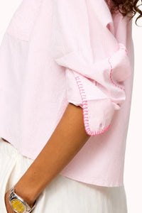 Kerri Rosenthal Tia Love Stripe Shirt - Hardly Pink-White