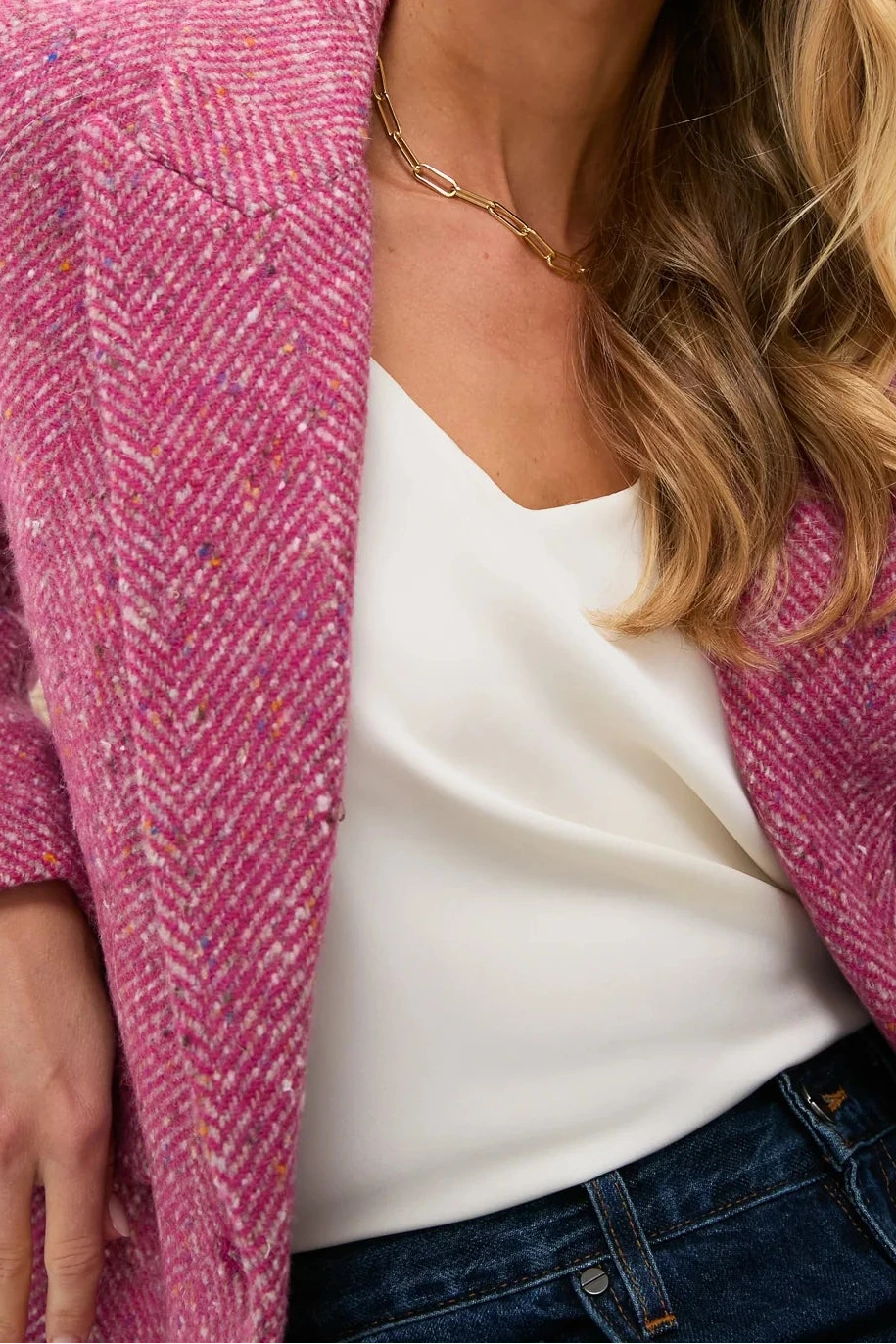 Blazer L'Agence Chamberlain rose multicolore à motif chevrons