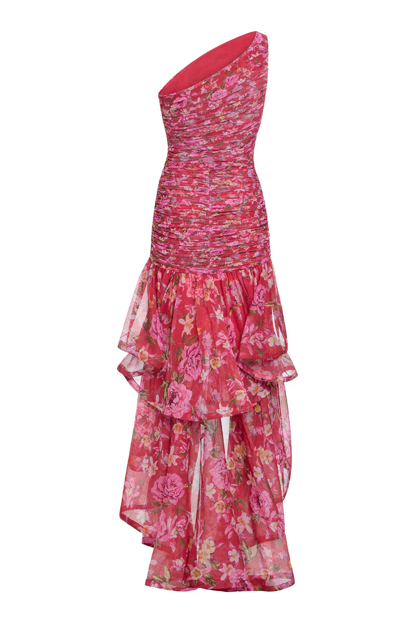 PatBo Peony Dot Long Dress - Red