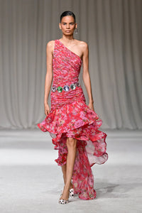 PatBo Peony Dot Long Dress - Red