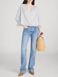 Frame The Poet Blouse Ocean Blue Multi