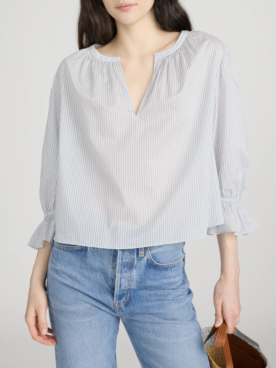 Frame The Poet Blouse Ocean Blue Multi