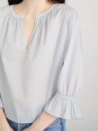 Frame The Poet Blouse Ocean Blue Multi