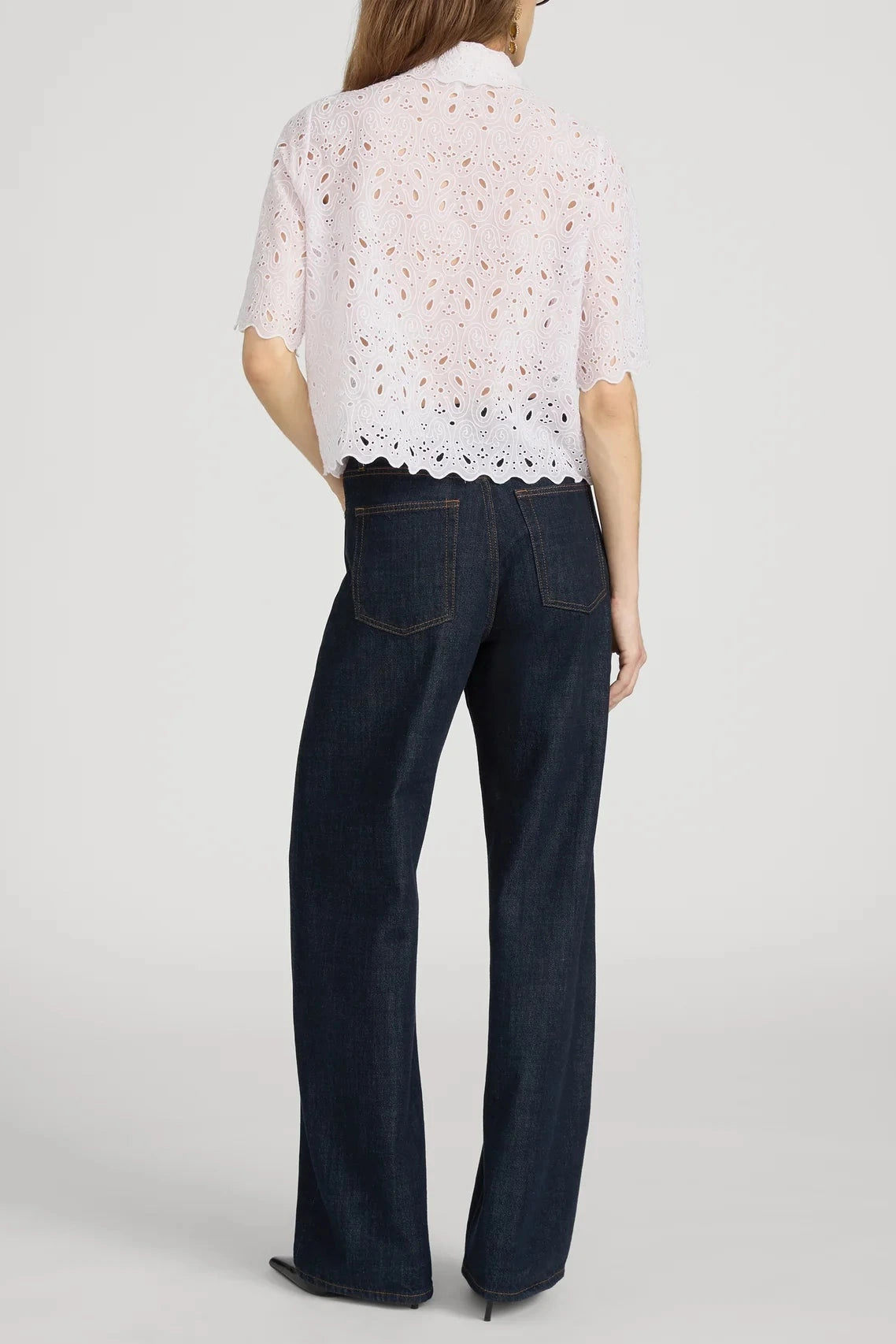 Frame The Paisley Eyelet Shirt Bubble Gum