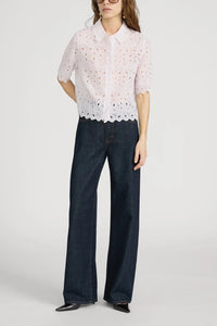 Frame The Paisley Eyelet Shirt Bubble Gum