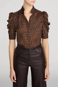 Frame The Gillian Blouse - Light Leopard Multi
