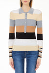 Liu Jo Patterned Long Sleeve Polo-Sweater