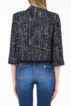 Liu Jo Sequin Embellished Plaid Coat