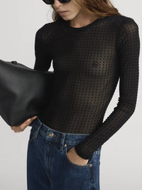 Frame The Mesh Polka Dot Top