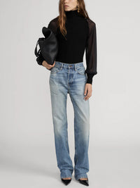 Frame Le haut à manches transparentes