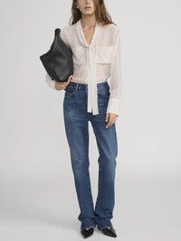 Frame Polka Dot Modern Tie Blouse