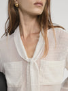 Frame Polka Dot Modern Tie Blouse