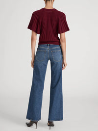 Frame The Flutter Cardi Deep Garnet
