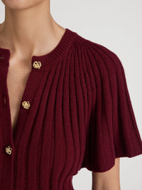 Frame The Flutter Cardi Deep Garnet