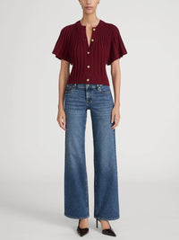 Frame The Flutter Cardi Deep Garnet