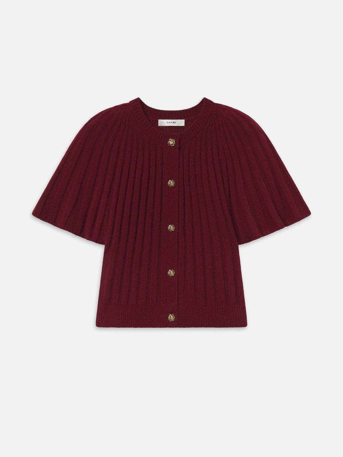 Frame The Flutter Cardi Deep Garnet