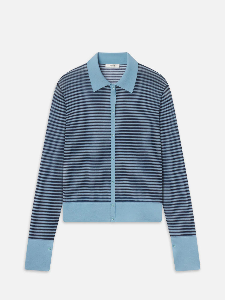 Frame Le Cardigan à col Bleu poudre multi