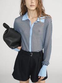 Frame Le Cardigan à col Bleu poudre multi
