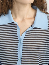 Frame Le Cardigan à col Bleu poudre multi