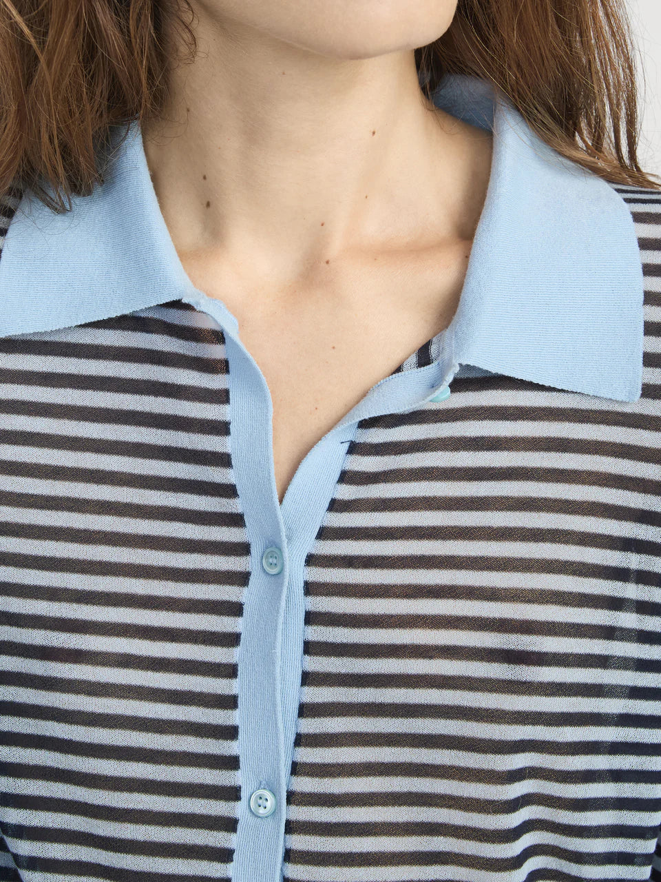 Frame Le Cardigan à col Bleu poudre multi