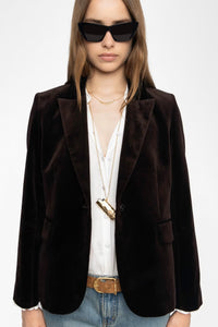 Zadig & Voltaire  Vavy Velvet Blazer Brown