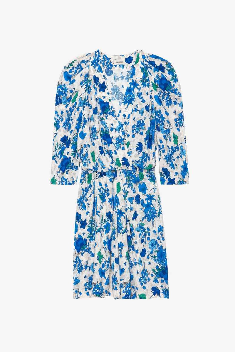 Mini-robe en crêpe Ruz Zadig & Voltaire avec fleurs de jardin