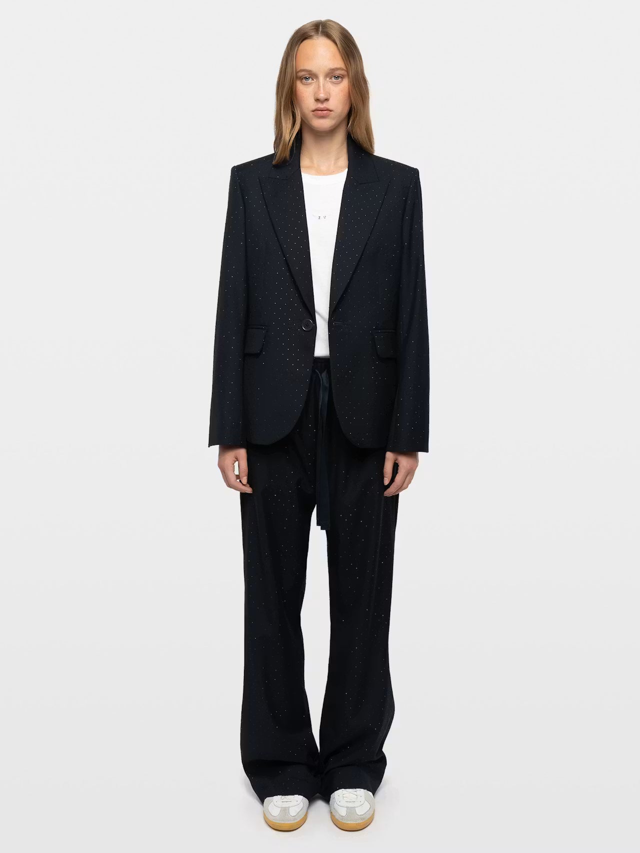 Zadig & Voltaire WWPA01915 Pantalon Tailleur Strass Poma Encre