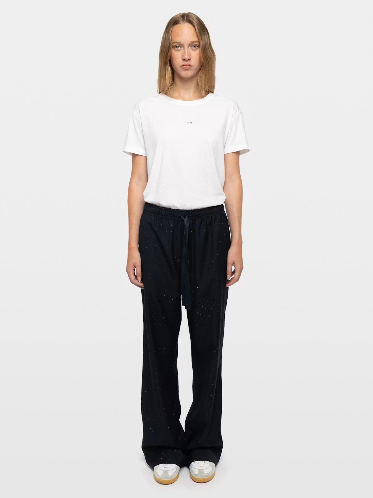 Zadig & Voltaire WWPA01915 Pantalon Tailleur Strass Poma Encre