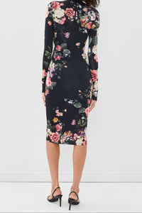 Alice + Olivia Delora Tank Midi Dress Hollywood Dreams Black