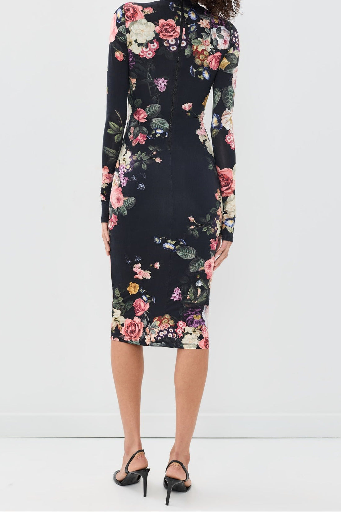 Alice + Olivia Delora Tank Midi Dress Hollywood Dreams Black