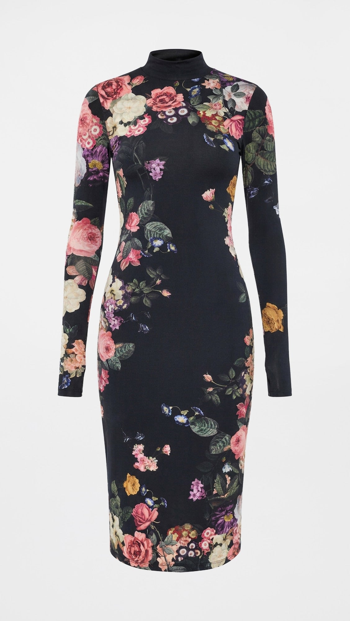 Alice + Olivia Delora Tank Midi Dress Hollywood Dreams Black