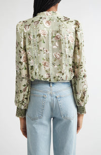 Chemise Arlette avec bordure en dentelle florale Alice + Olivia